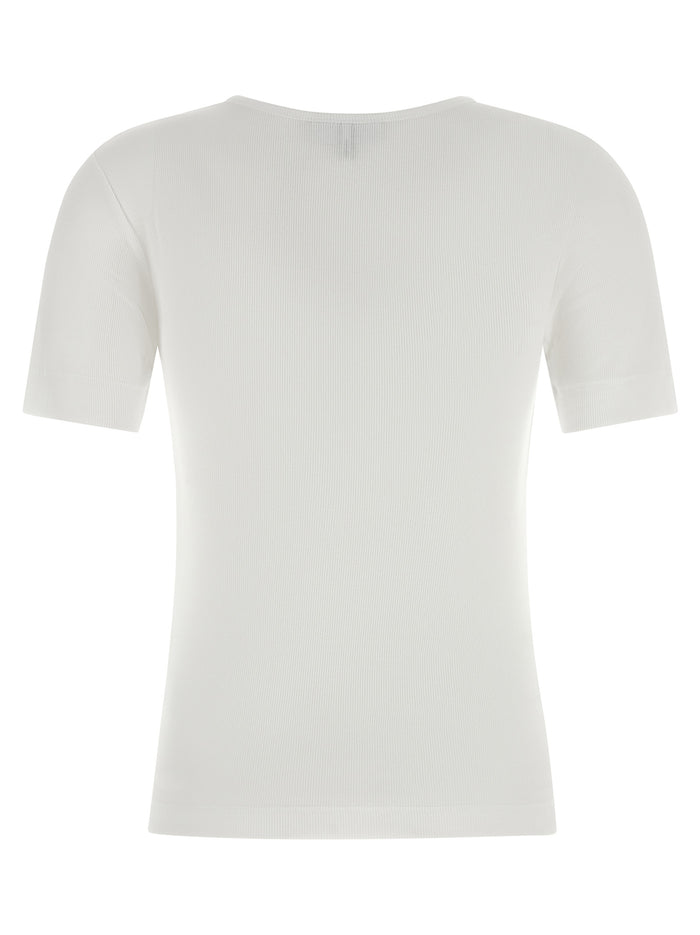 Logo embroidery t-shirt White Organic Cotton Elastane
