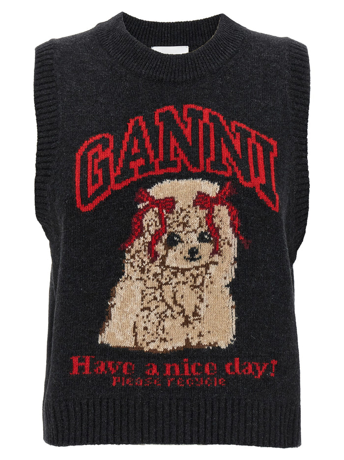 Dog vest Black Wool Gilet