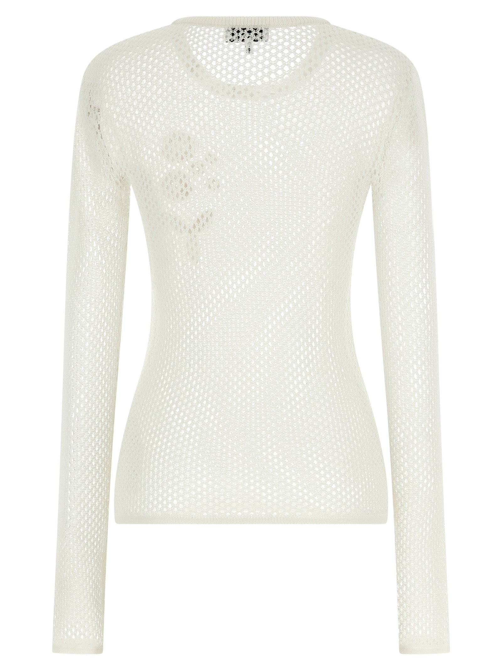 Pointelle cotton sweater White Organic Sweater, Cardigans