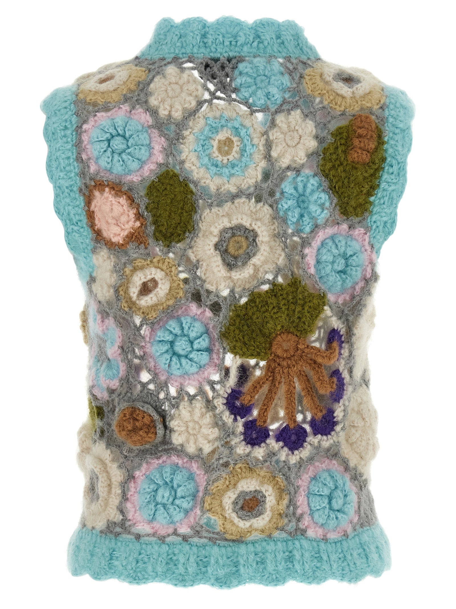 Dreamy Floral Vest Multicolor Mohair Wool Polyamide Gilet