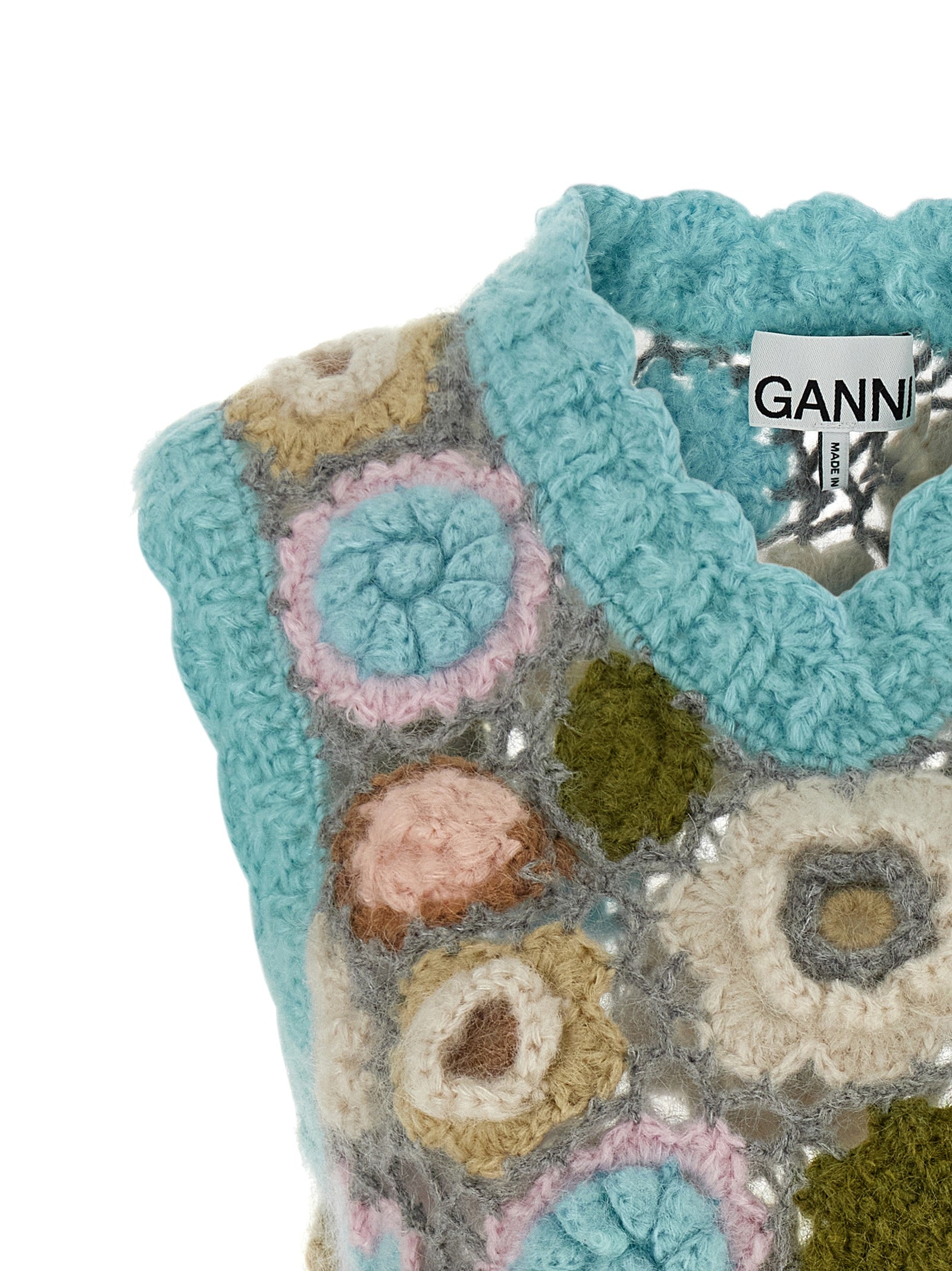 Dreamy Floral Vest Multicolor Mohair Wool Polyamide Gilet