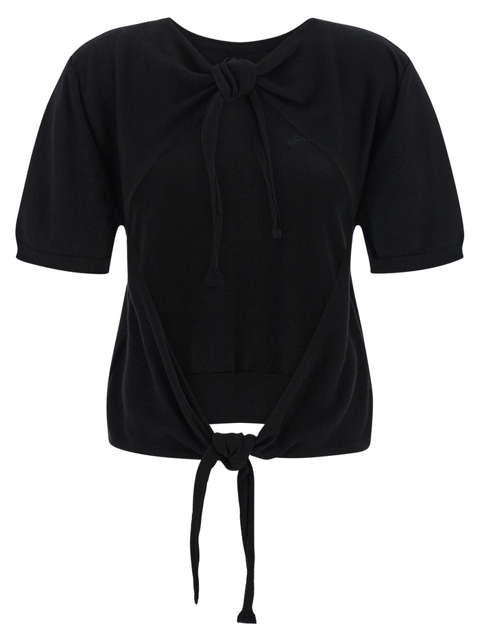 Bare back sweater Black Organic Cotton Sweater, Cardigans