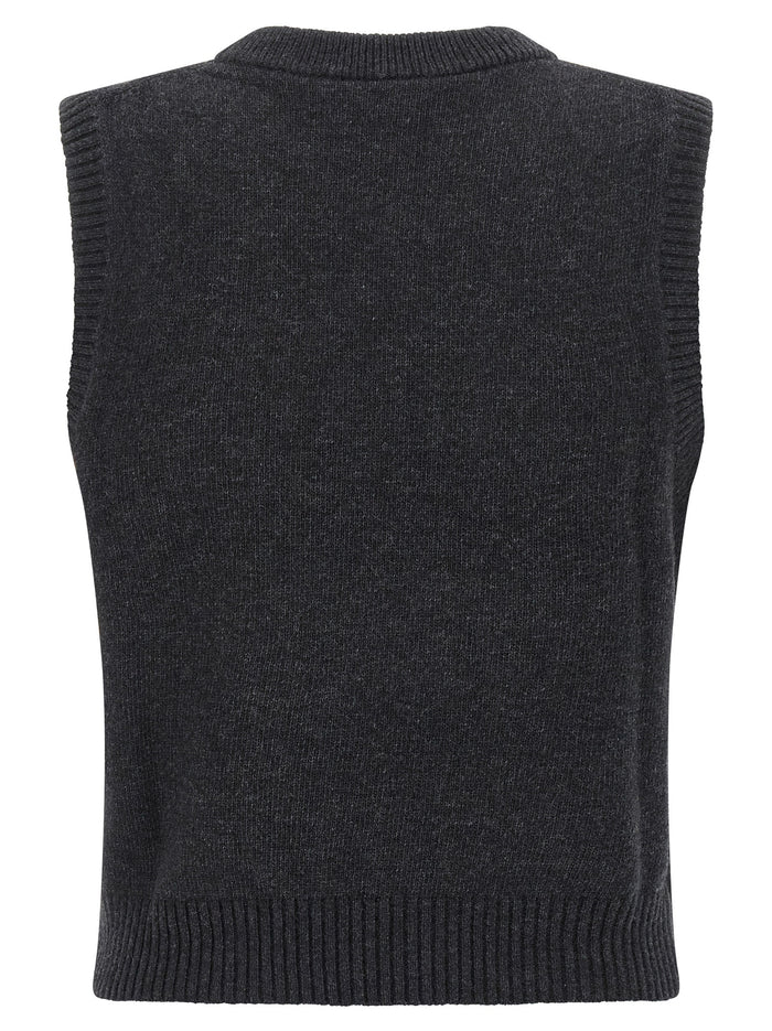Cherry vest Black Wool Gilet