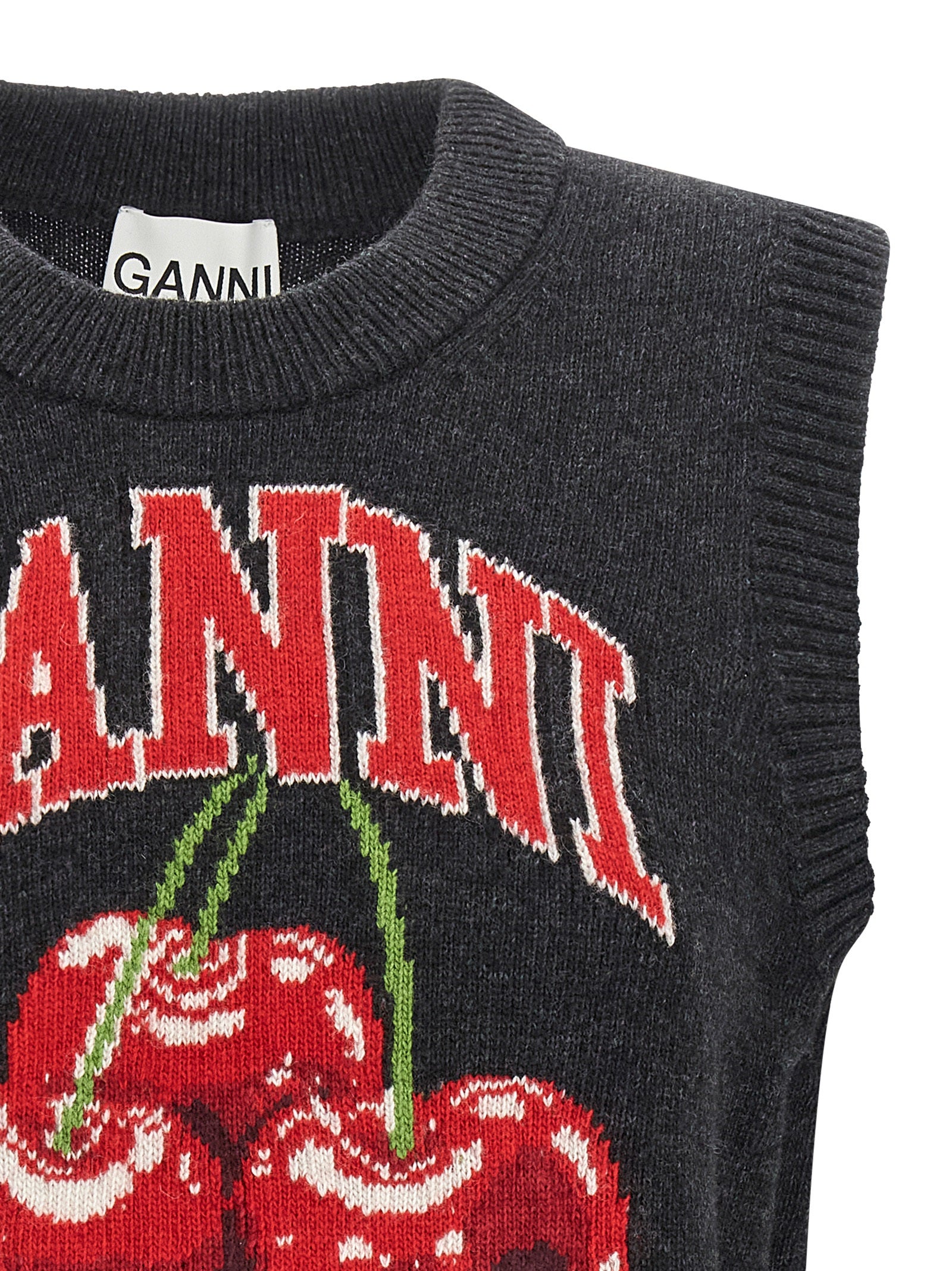 Cherry vest Black Wool Gilet