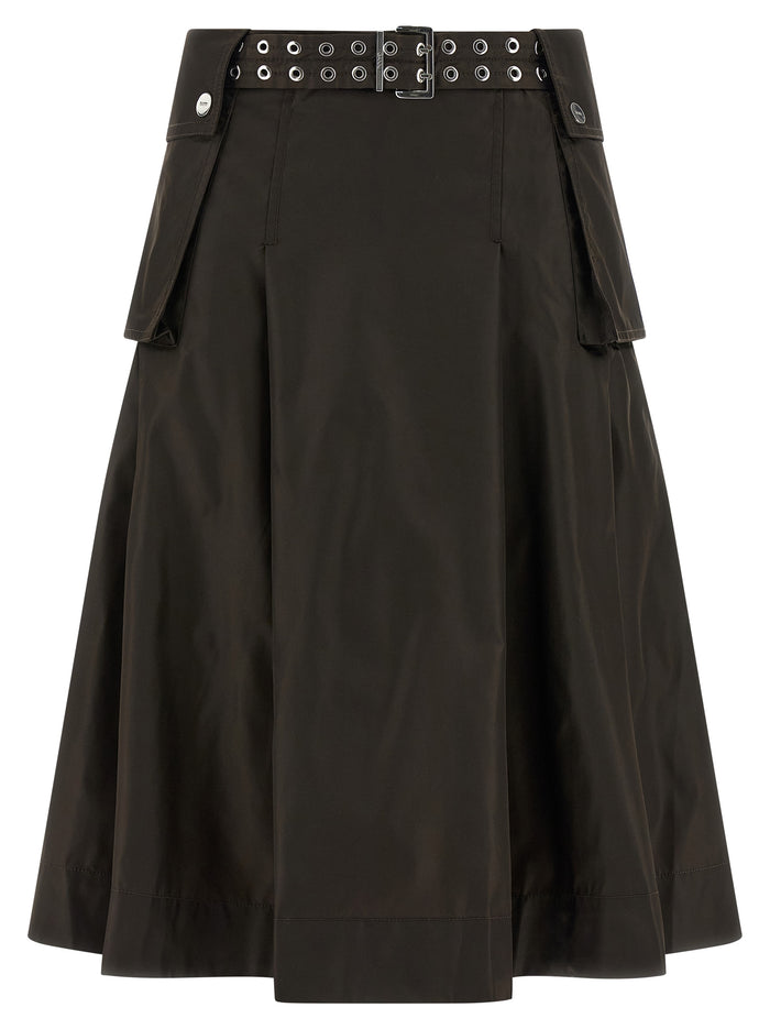 Duchesse Nylon Pleated skirt Brown Polyamide Polyurethane