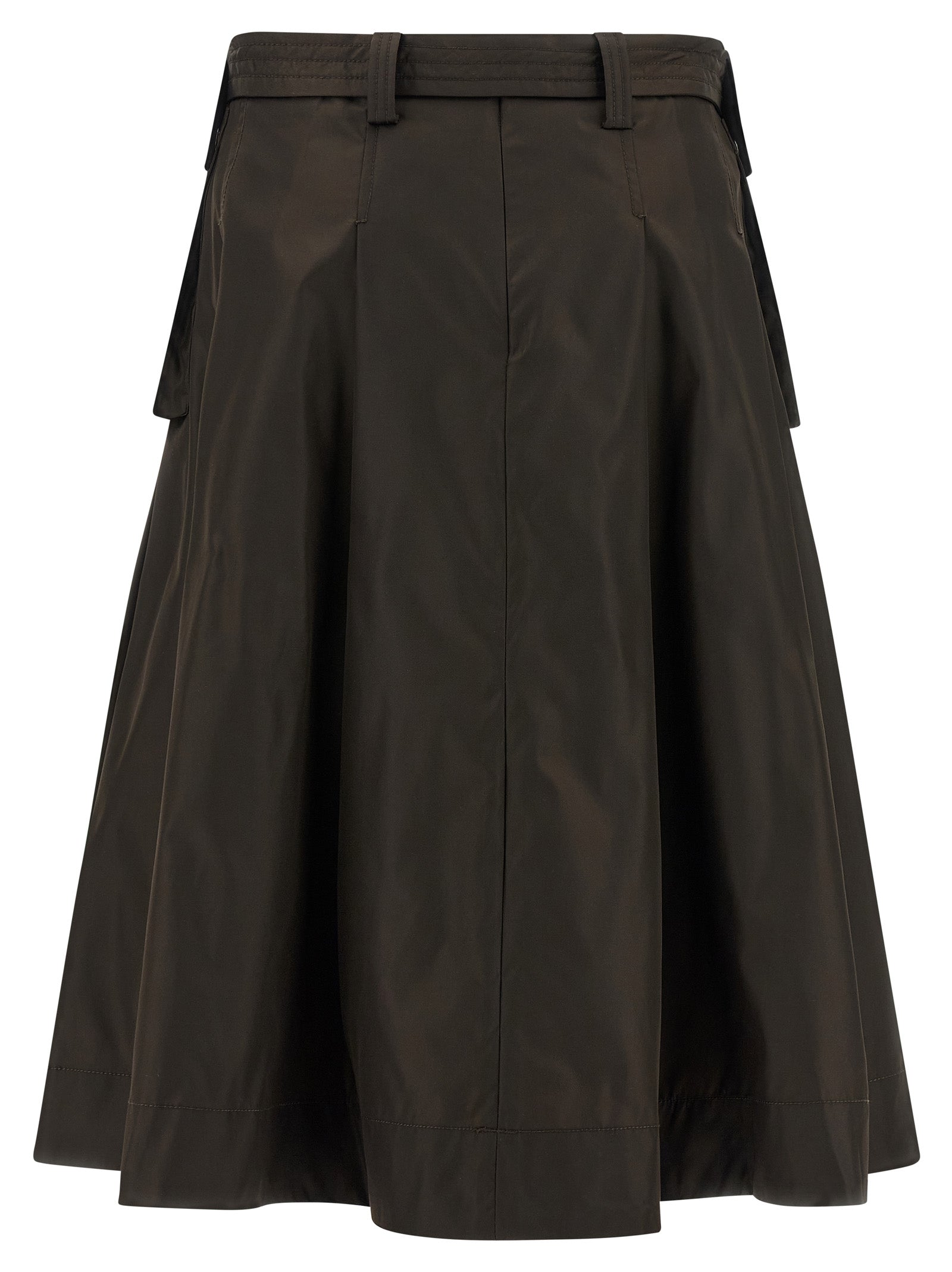 Duchesse Nylon Pleated skirt Brown Polyamide Polyurethane