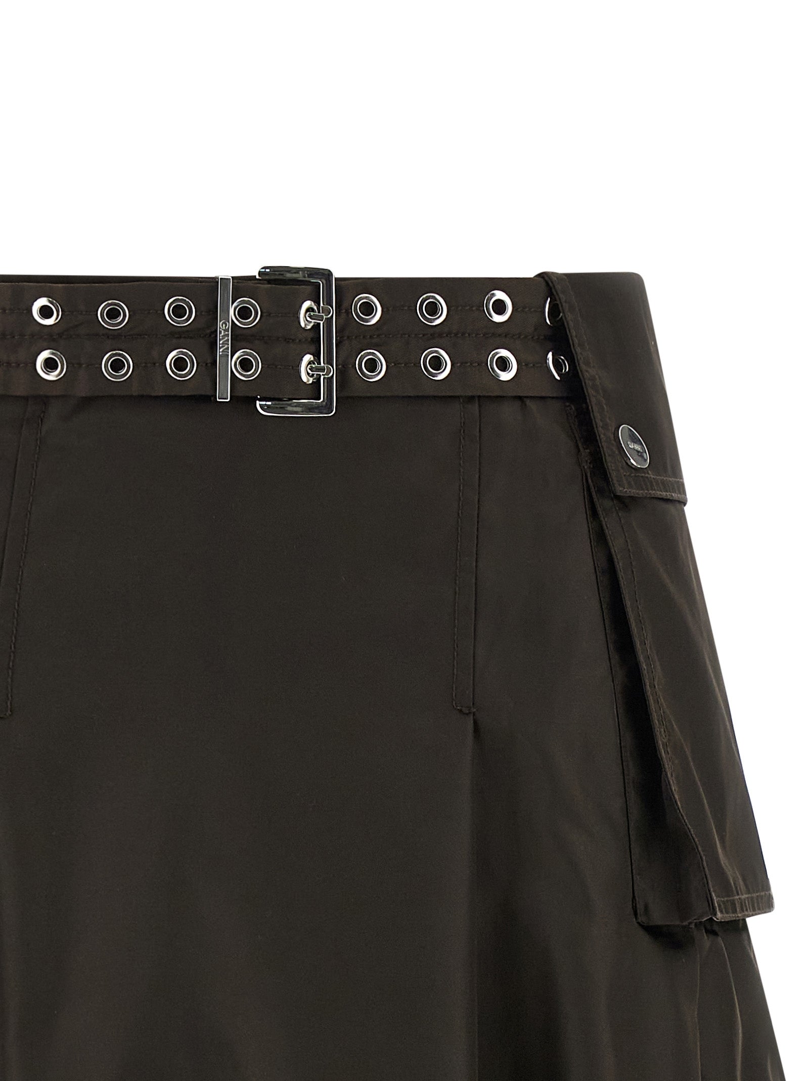 Duchesse Nylon Pleated skirt Brown Polyamide Polyurethane