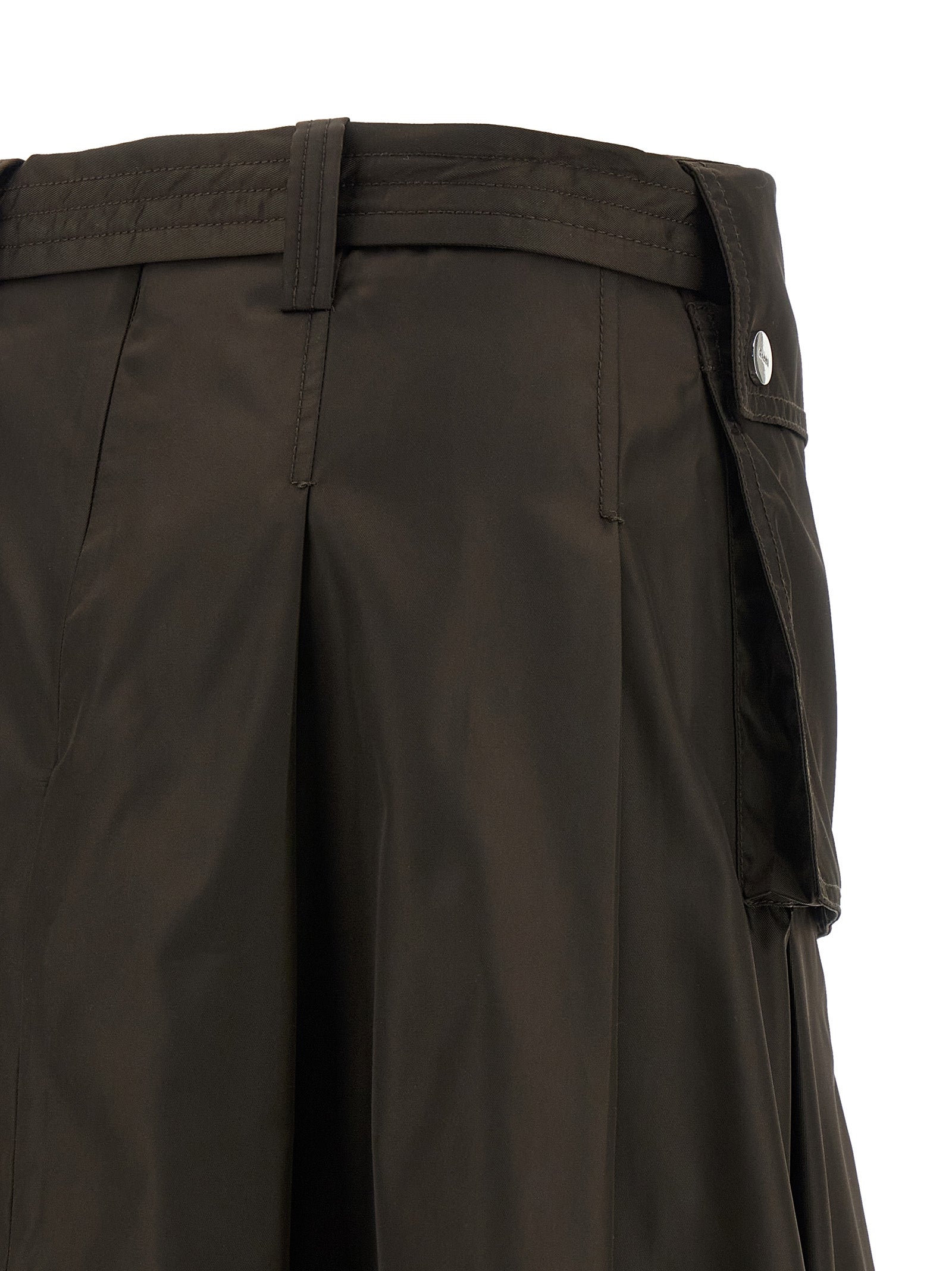 Duchesse Nylon Pleated skirt Brown Polyamide Polyurethane