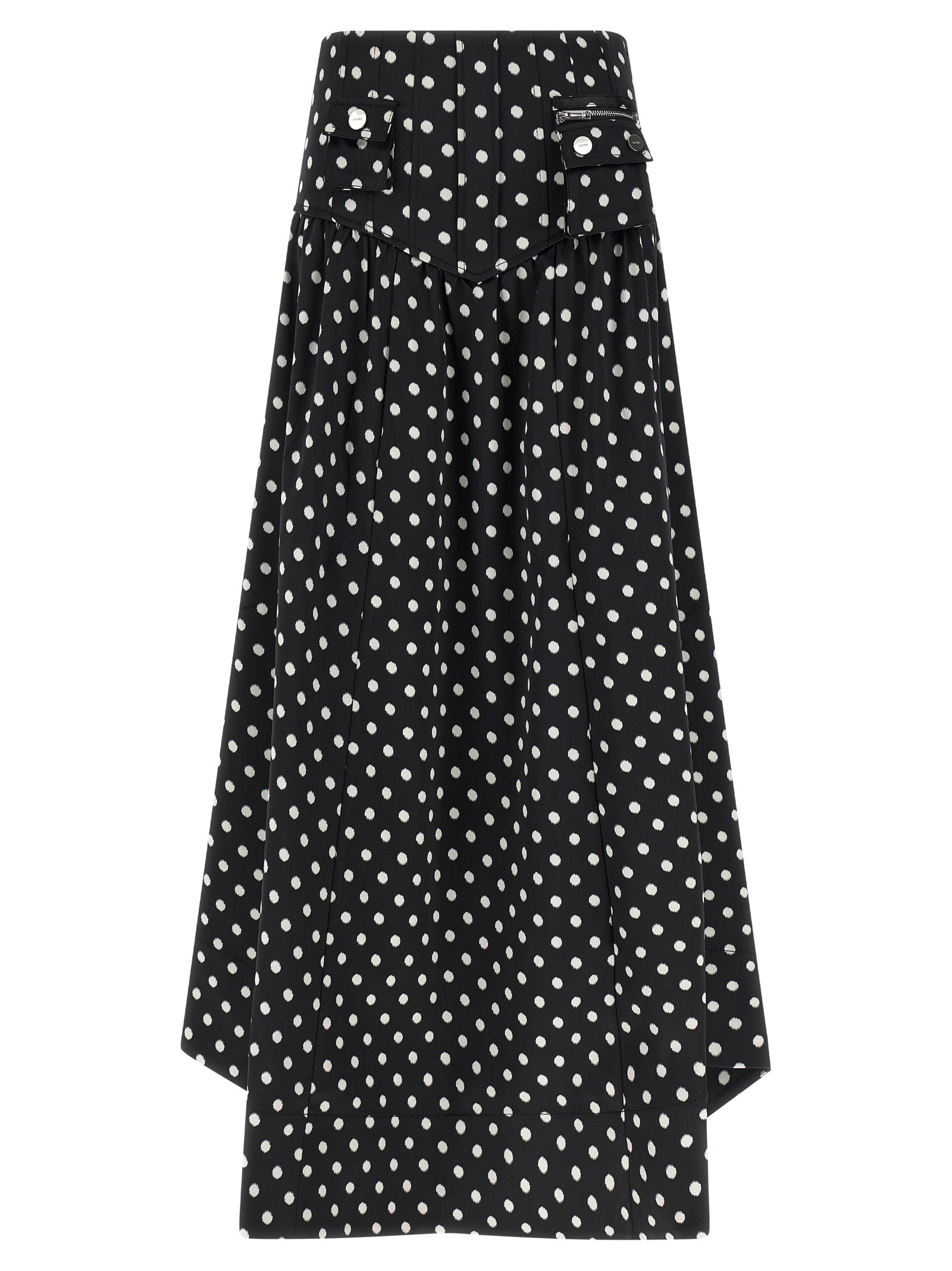 Polka Dots Skirt Black Polyester