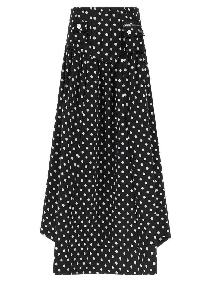 Polka Dots Skirt Black Polyester