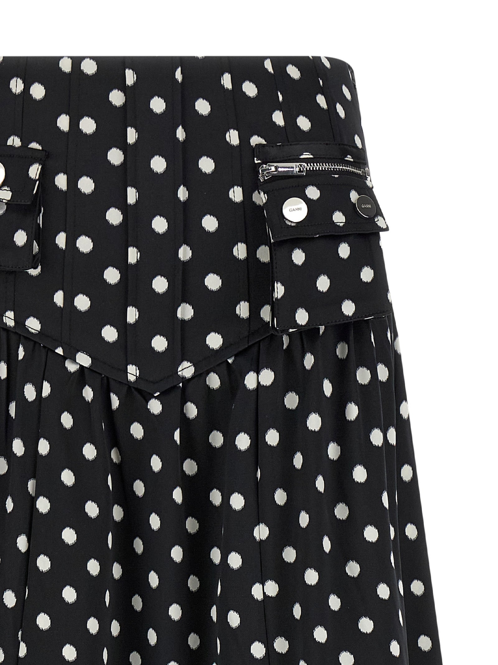 Polka Dots Skirt Black Polyester