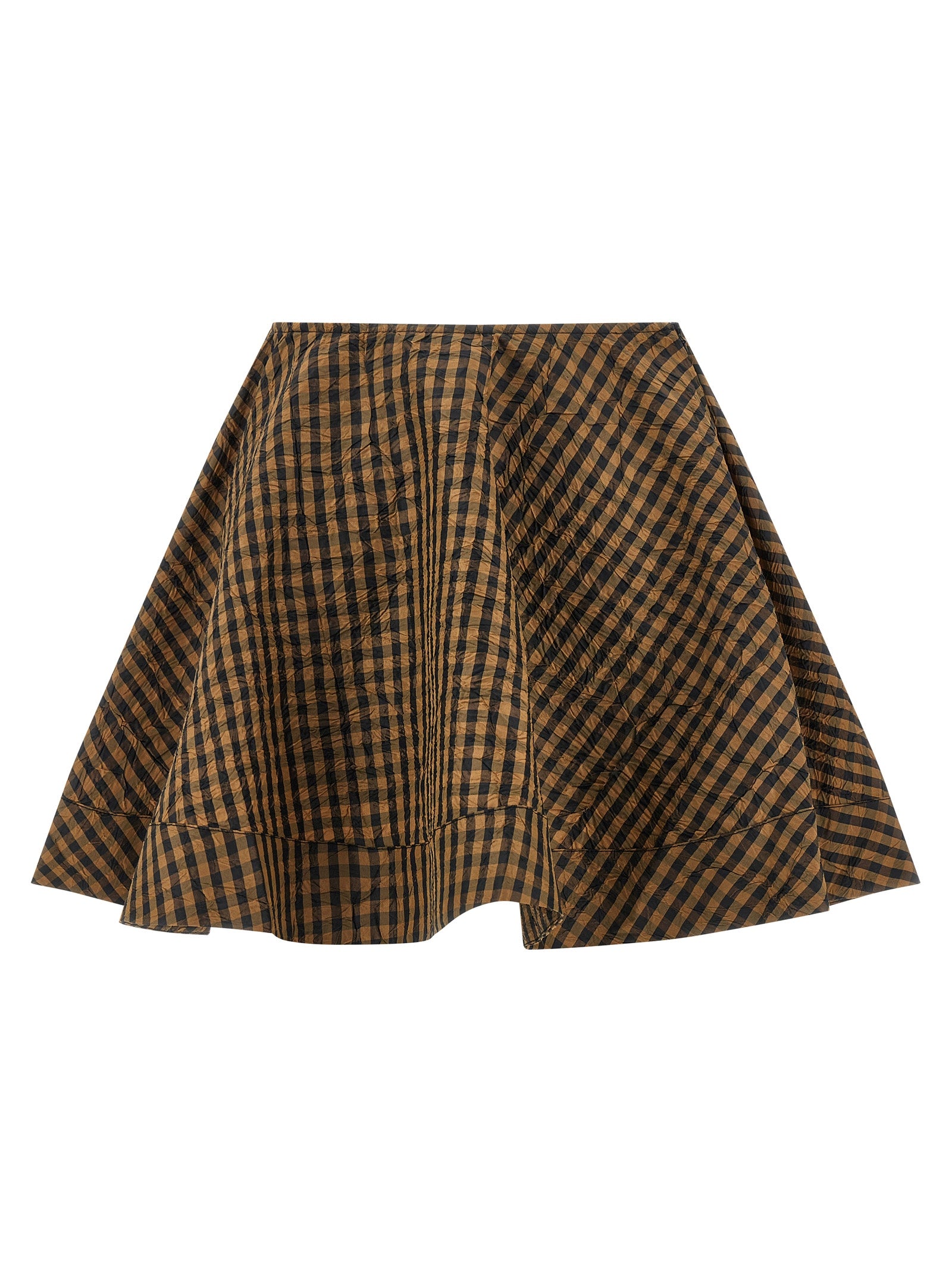 Crinckled Taffetà skirt Brown Recycled Polyester