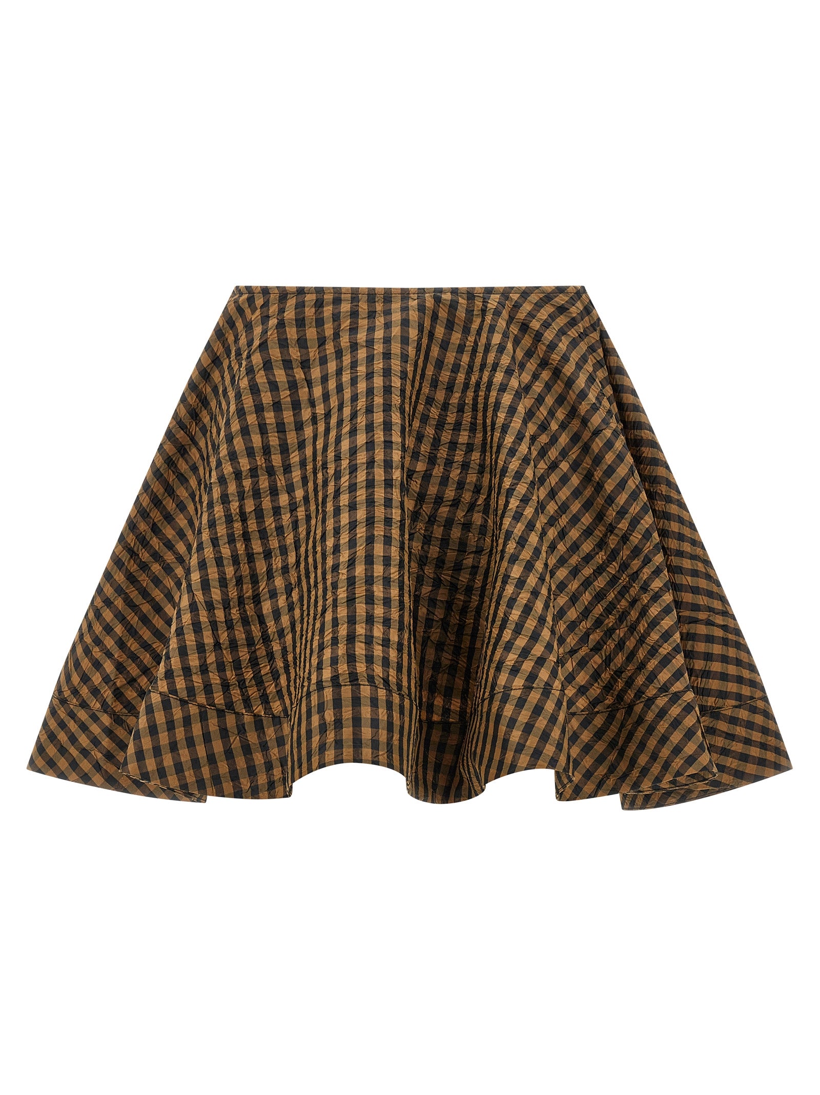 Crinckled Taffetà skirt Brown Recycled Polyester