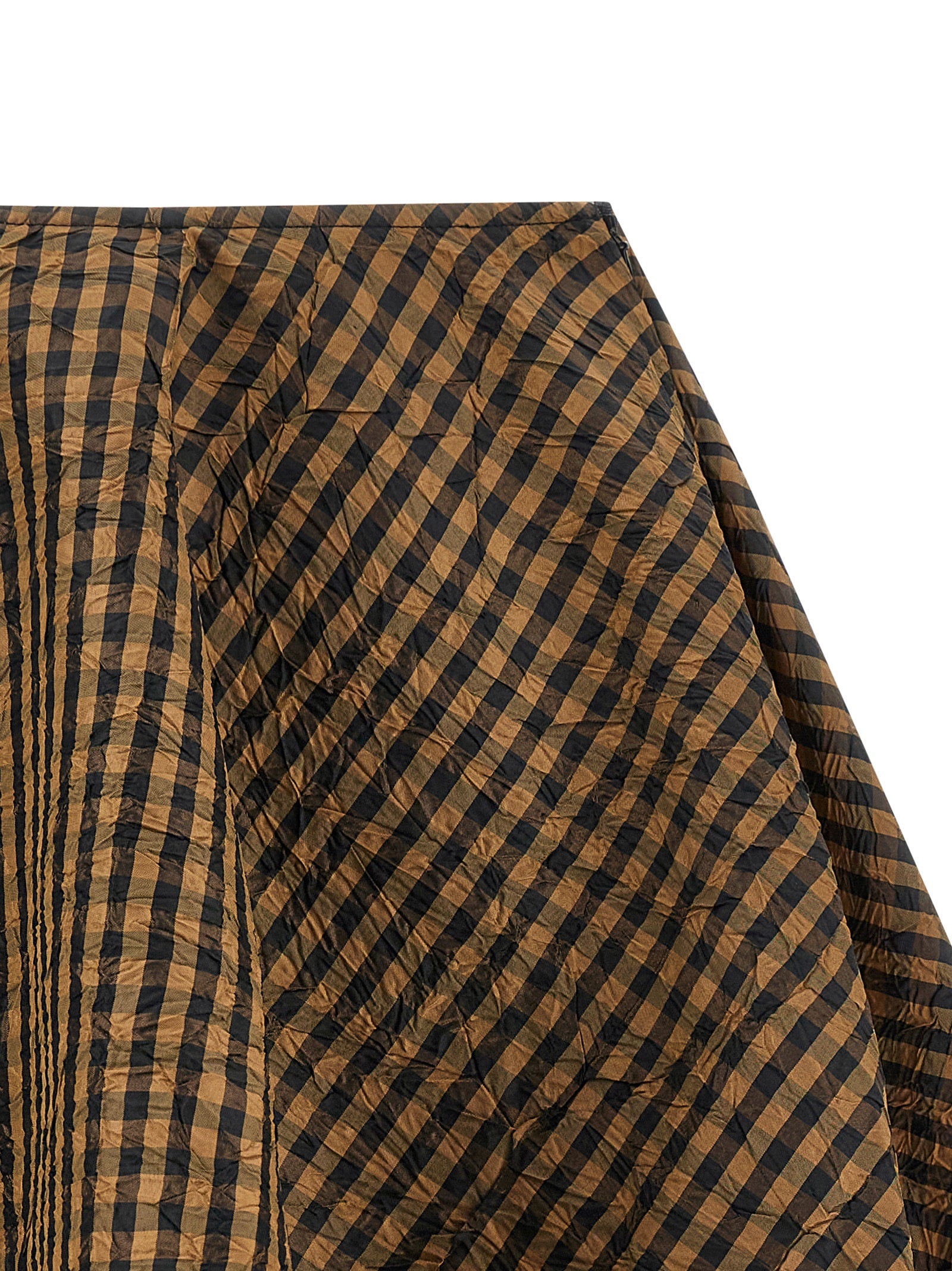 Crinckled Taffetà skirt Brown Recycled Polyester