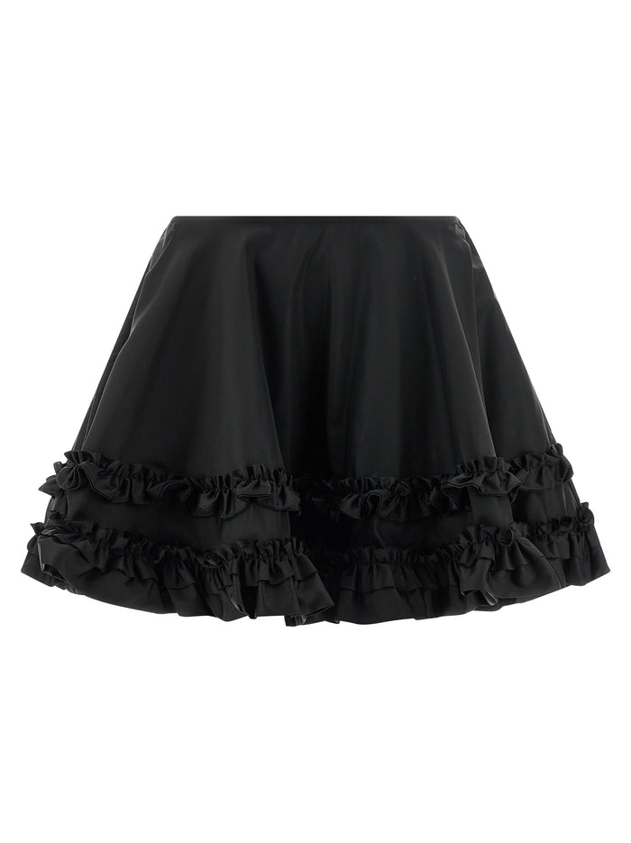 Duchesse Nylon Mini Frill skirt Black Polyamide Polyurethane