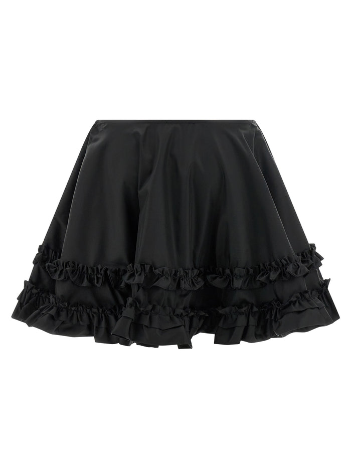 Duchesse Nylon Mini Frill skirt Black Polyamide Polyurethane