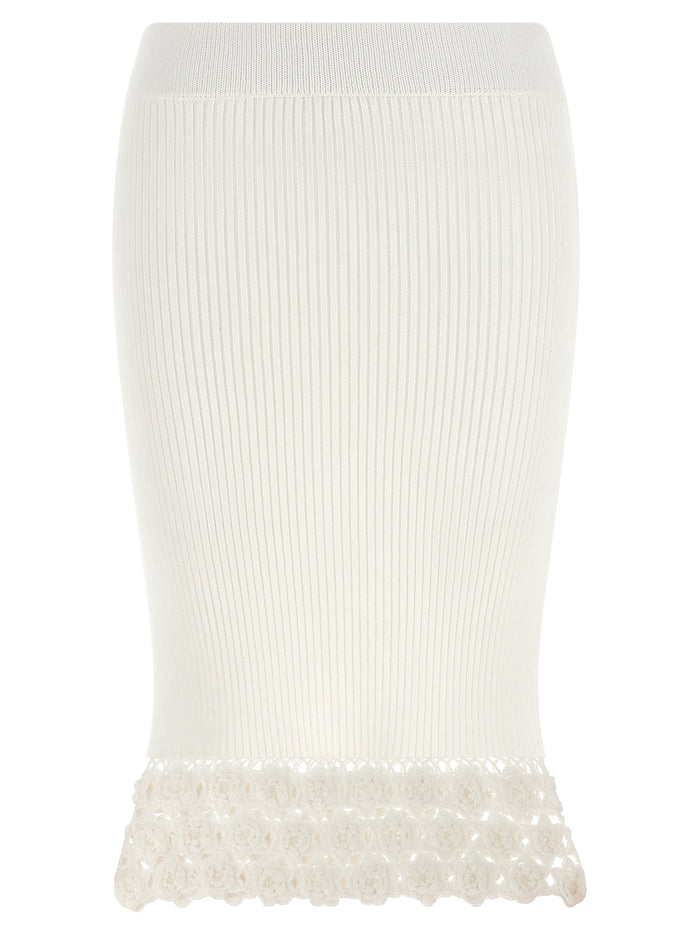 Cotton Crochet skirt White Organic Polyamide