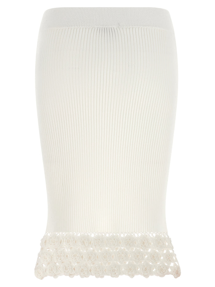 Cotton Crochet skirt White Organic Polyamide