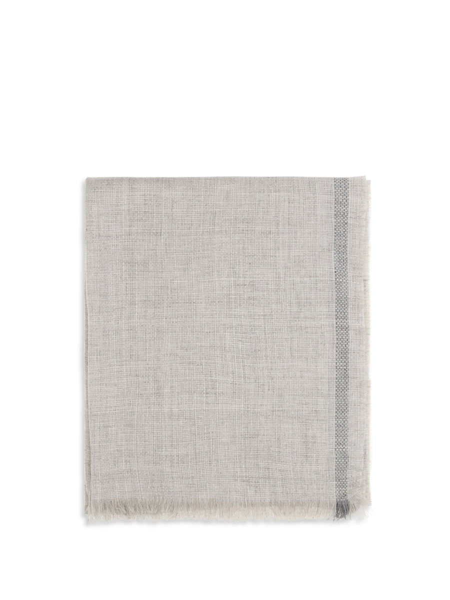 Brunello Cucinelli 100% linen scarf in beige
