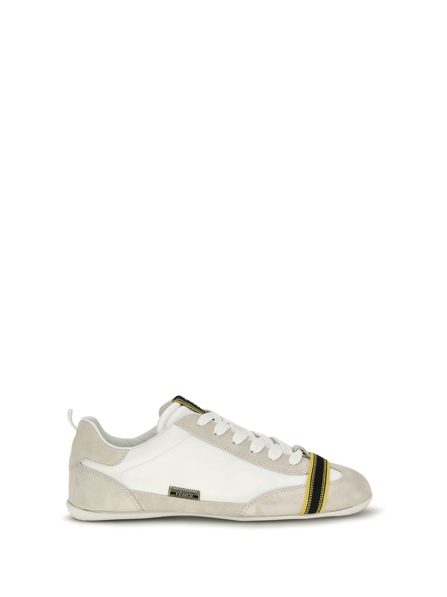 Wrap Suede And Fabric Sneakers Panna+panna+uwhite
