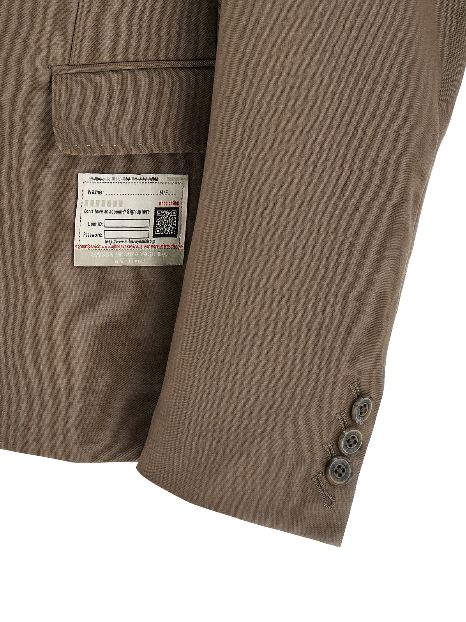 Double layer lapel blazer jacket Beige Wool