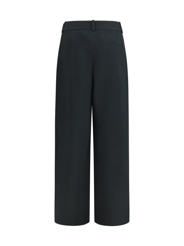 Trousers Wide-Leg Silk Swamp