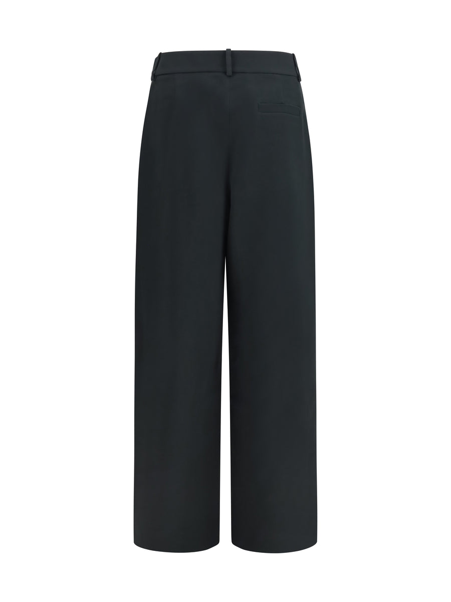 Trousers Wide-Leg Silk Swamp