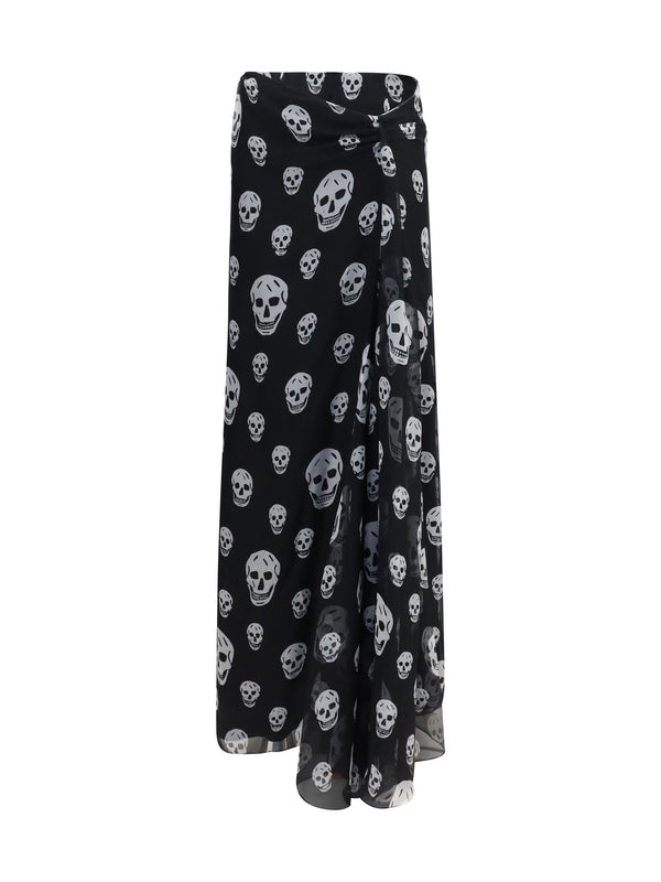 Alexander McQueen 100% Silk skirt in black