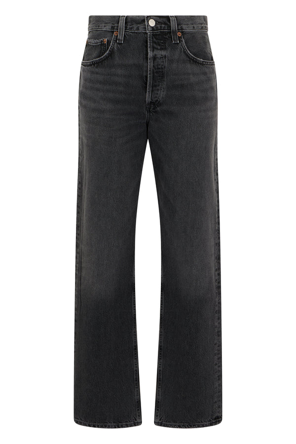 Straight-Leg Jeans Black Cotton