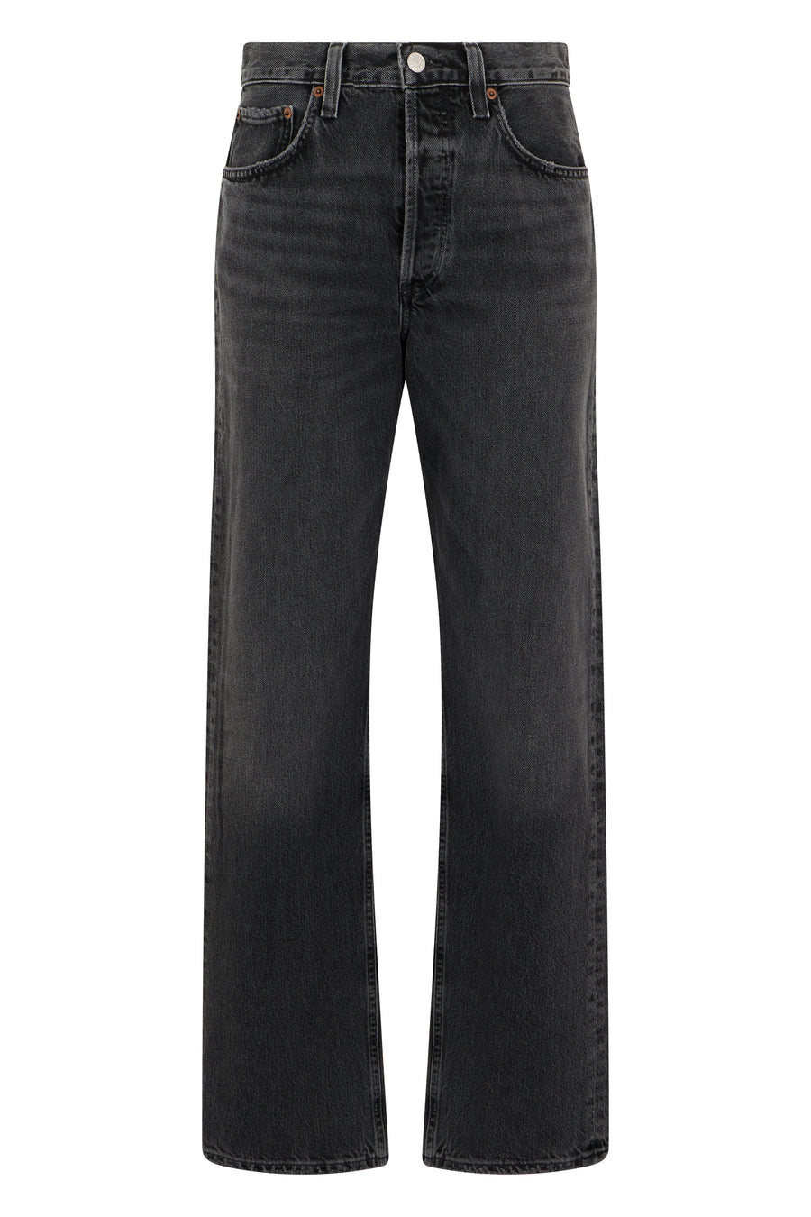Straight-Leg Jeans Black Cotton