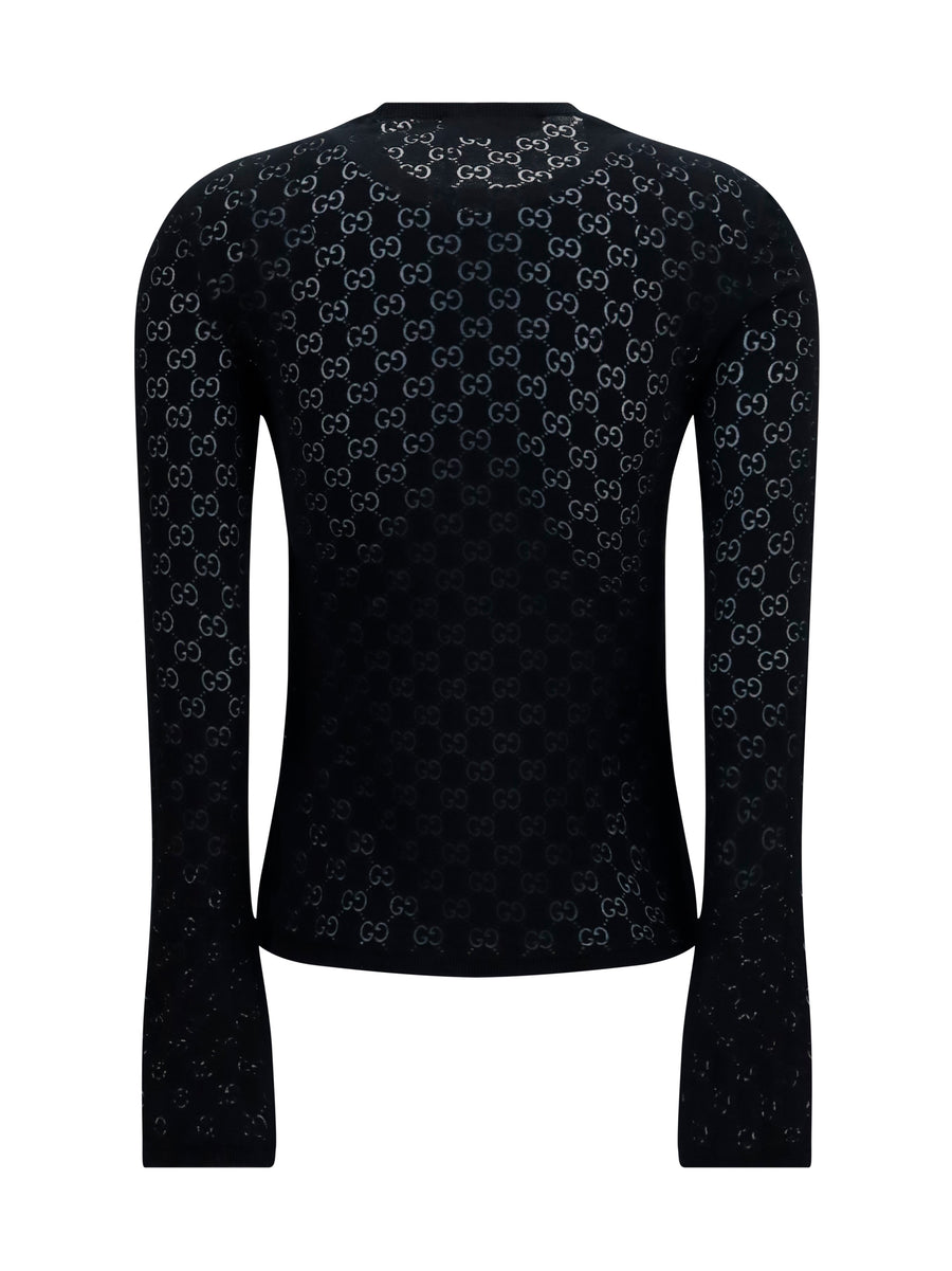 T-Shirt Gg Dévoré Black Cotton T-shirts & Jerseys