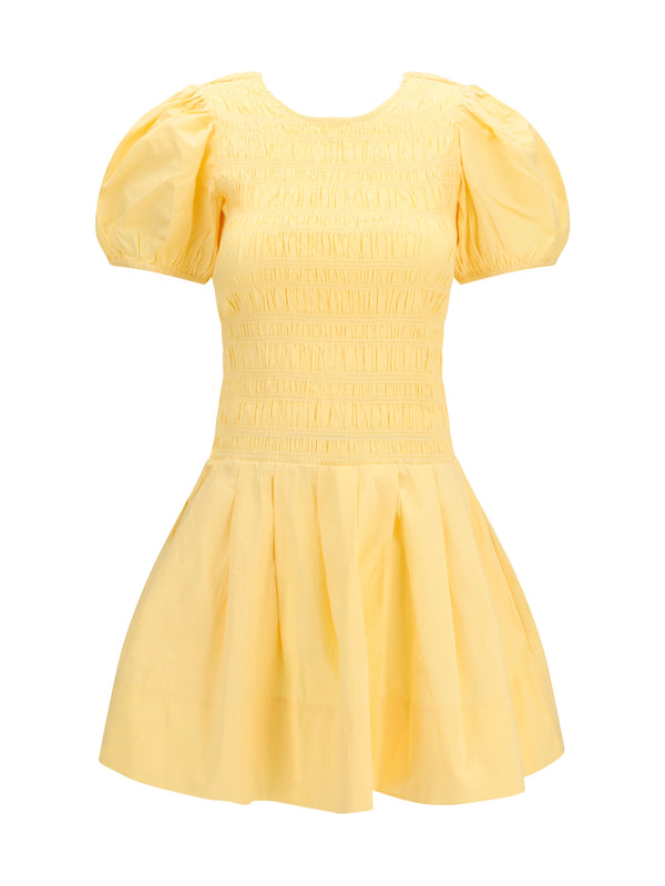 Ganni 97% Cotton; 3% Elastane dress in yellow