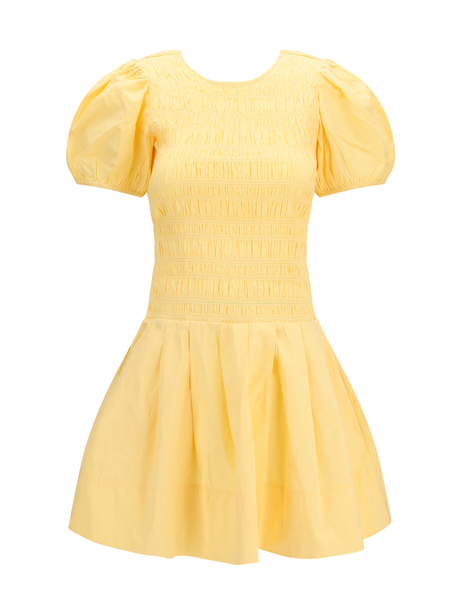 Ganni 97% Cotton; 3% Elastane dress in yellow