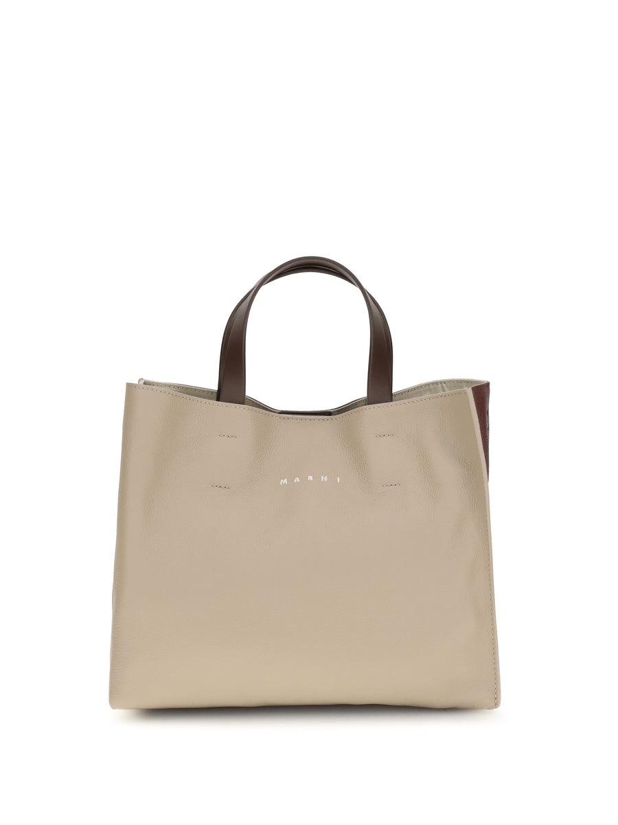 Marni 100% Calf Leather (Bos Taurus) tote bag in beige