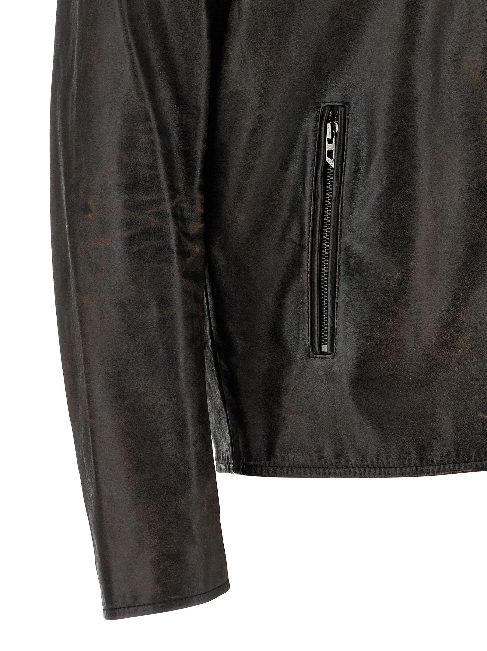 L-Amar-Wrd jacket Brown Cow Leather (bos Taurus) Down Jacket, Parka, Casual