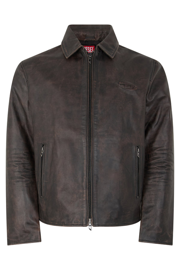 Leather Jacket Brown Cow
