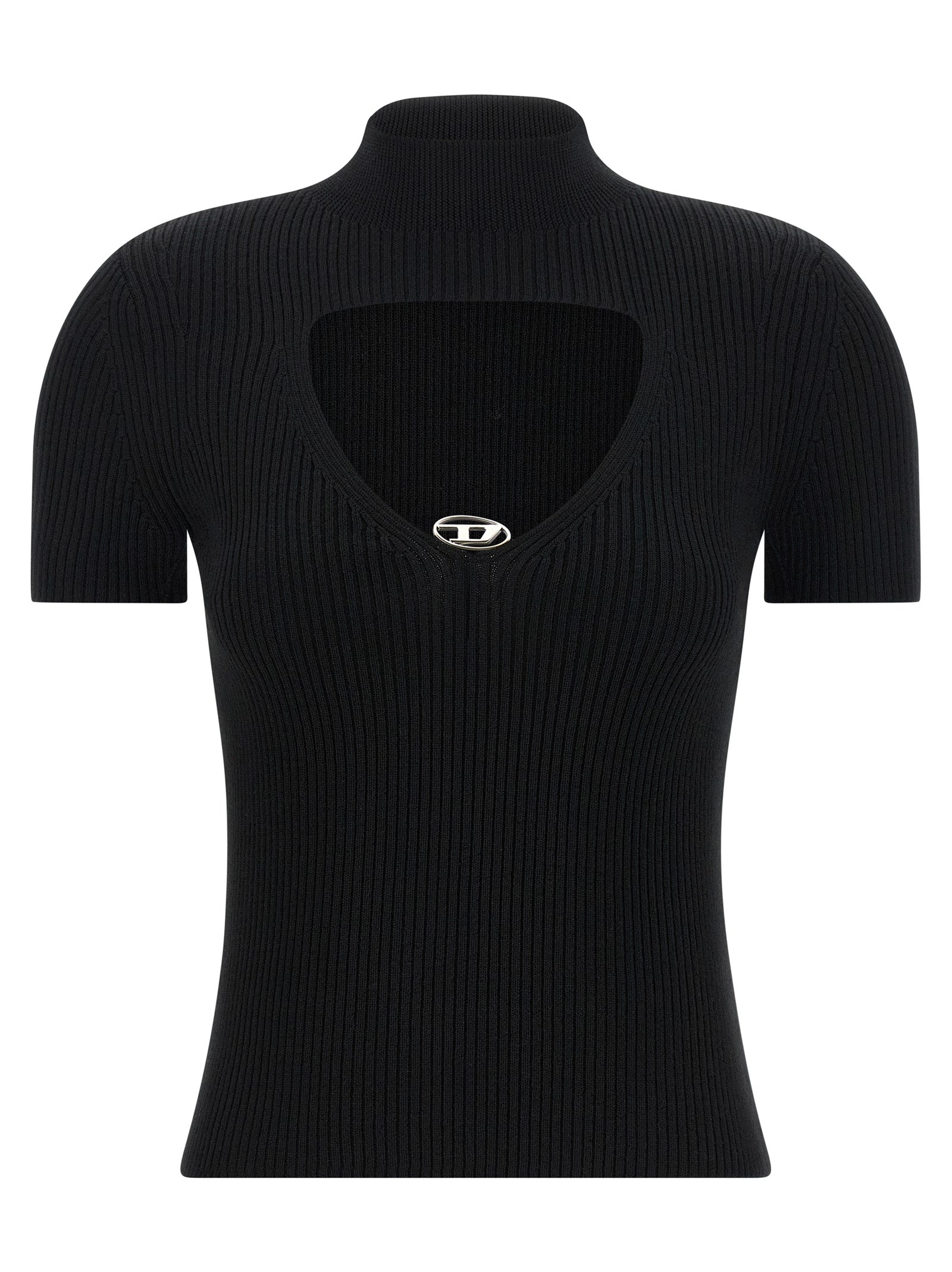 M-Olive top Black Wool Tops