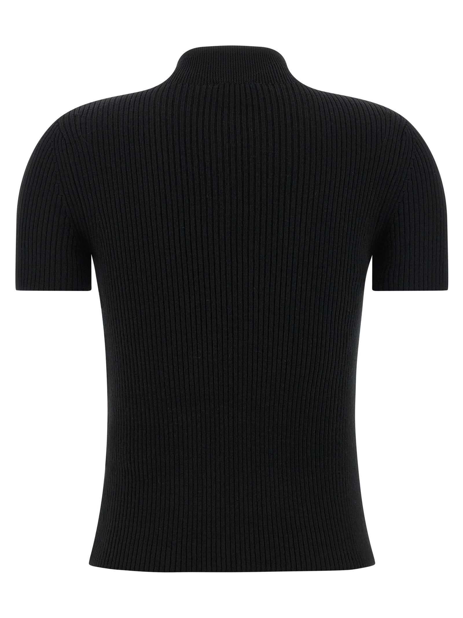 M-Olive top Black Wool Tops