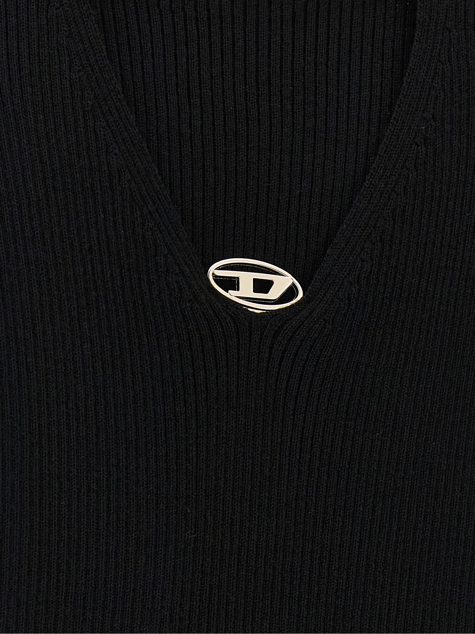 M-Olive top Black Wool Tops