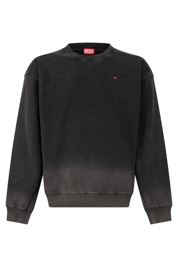 Crew Neck Sweater Black Cotton Sweatshirts