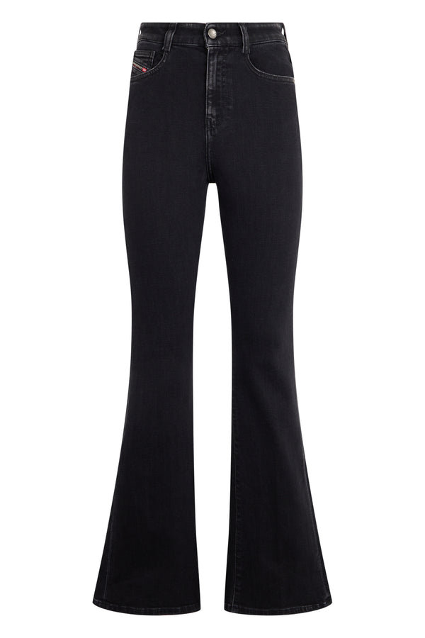 Bell-Bottom Jeans Black Cotton Denim Flared