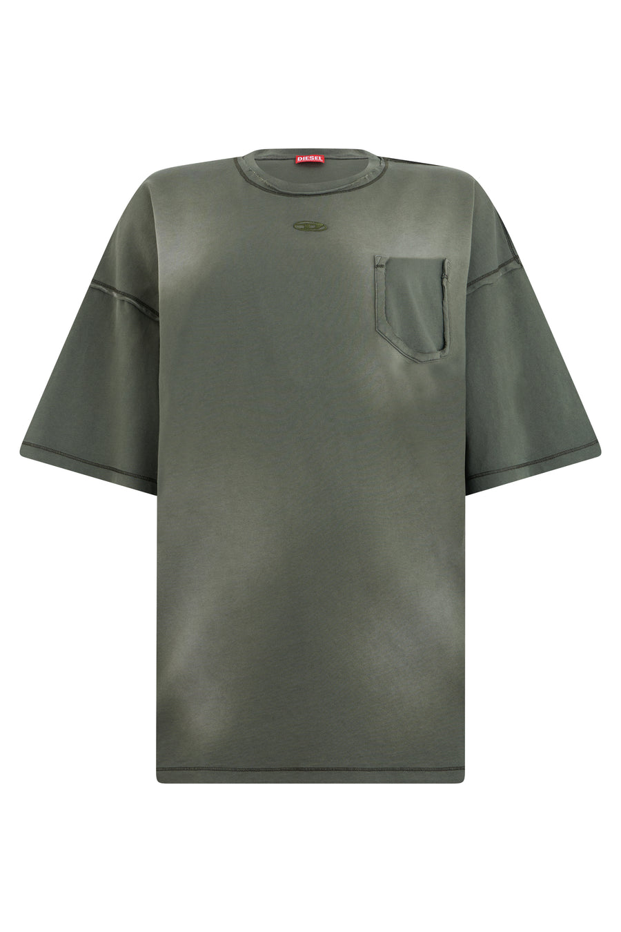 T-Shirt With Pocket Green Cotton T-shirts