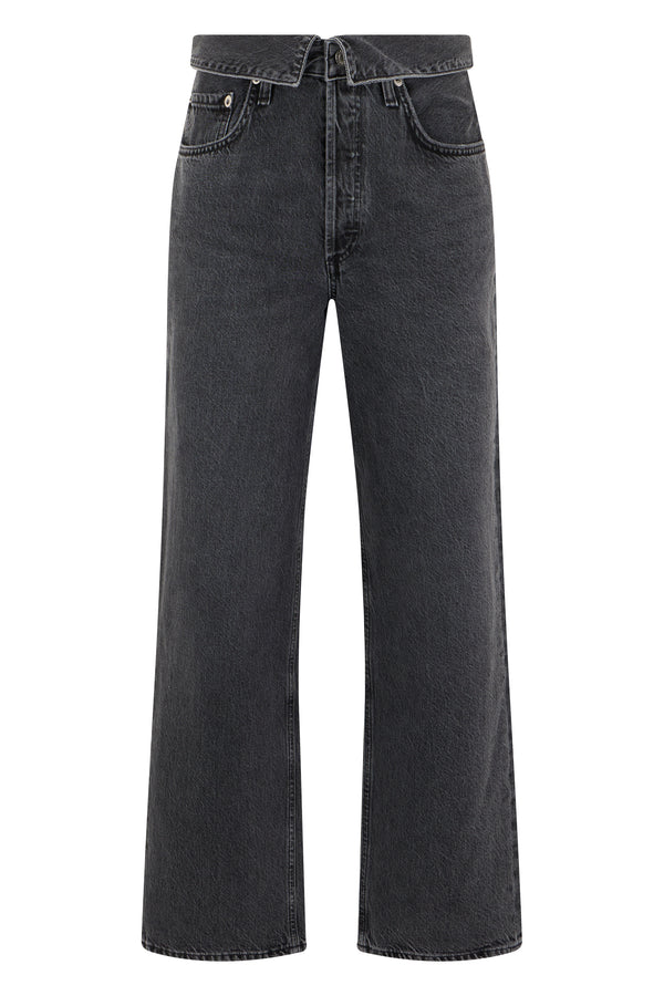 Straight Jeans Black Cotton Straight-leg