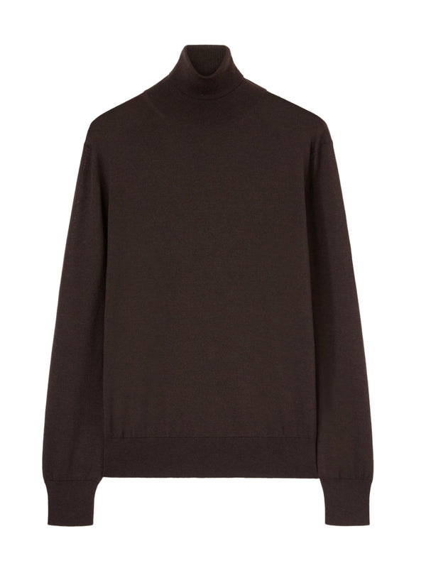 Turtleneck Sweater Dark Brown Wool