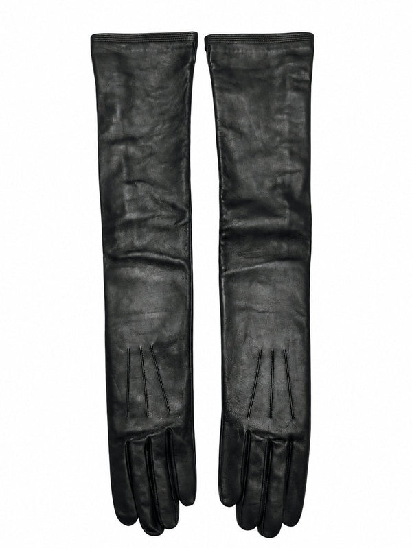 Lambskin Long Gloves Black