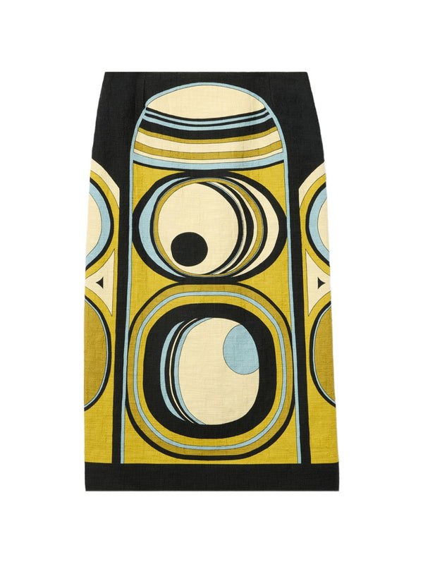 Midi Skirt Multicolour Cotton