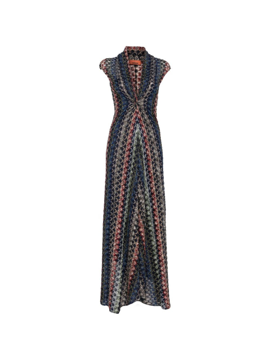 Long Dress Multicolour Knit Viscose