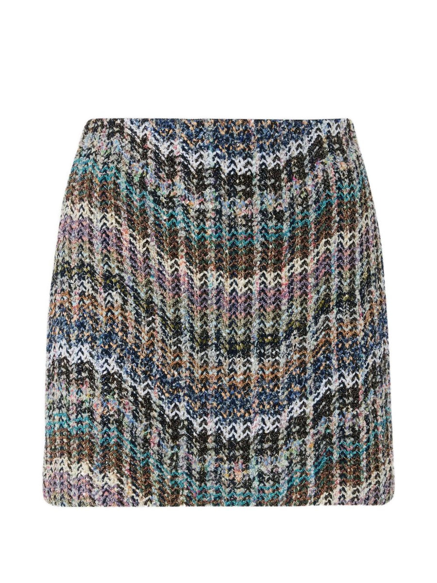 Mini Skirt Sequin Chevron Multicolour Polyamide