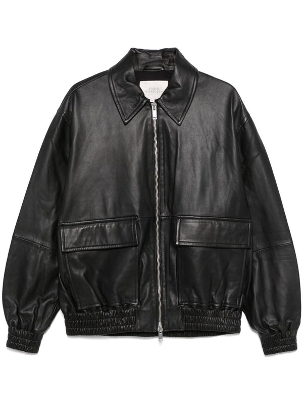 Jacket Piston Black Leather Lambskin