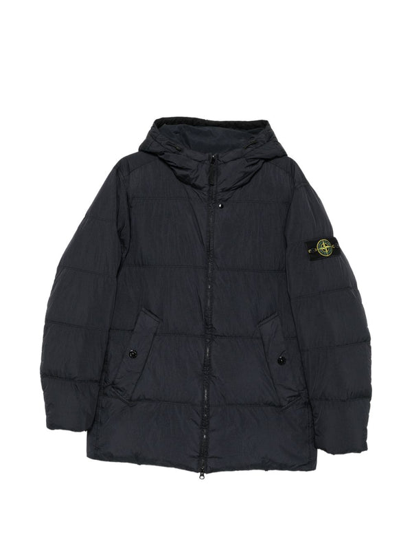 Down Jacket Navy Blue Padded &